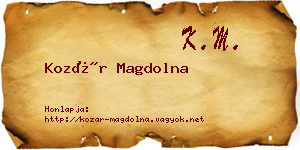 Kozár Magdolna névjegykártya